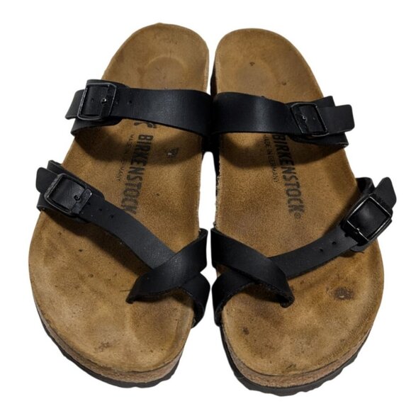 Birkenstock Mayari Graceful Licorice Black Leather Sandals Womens Size 6 Narrow - Picture 2 of 7